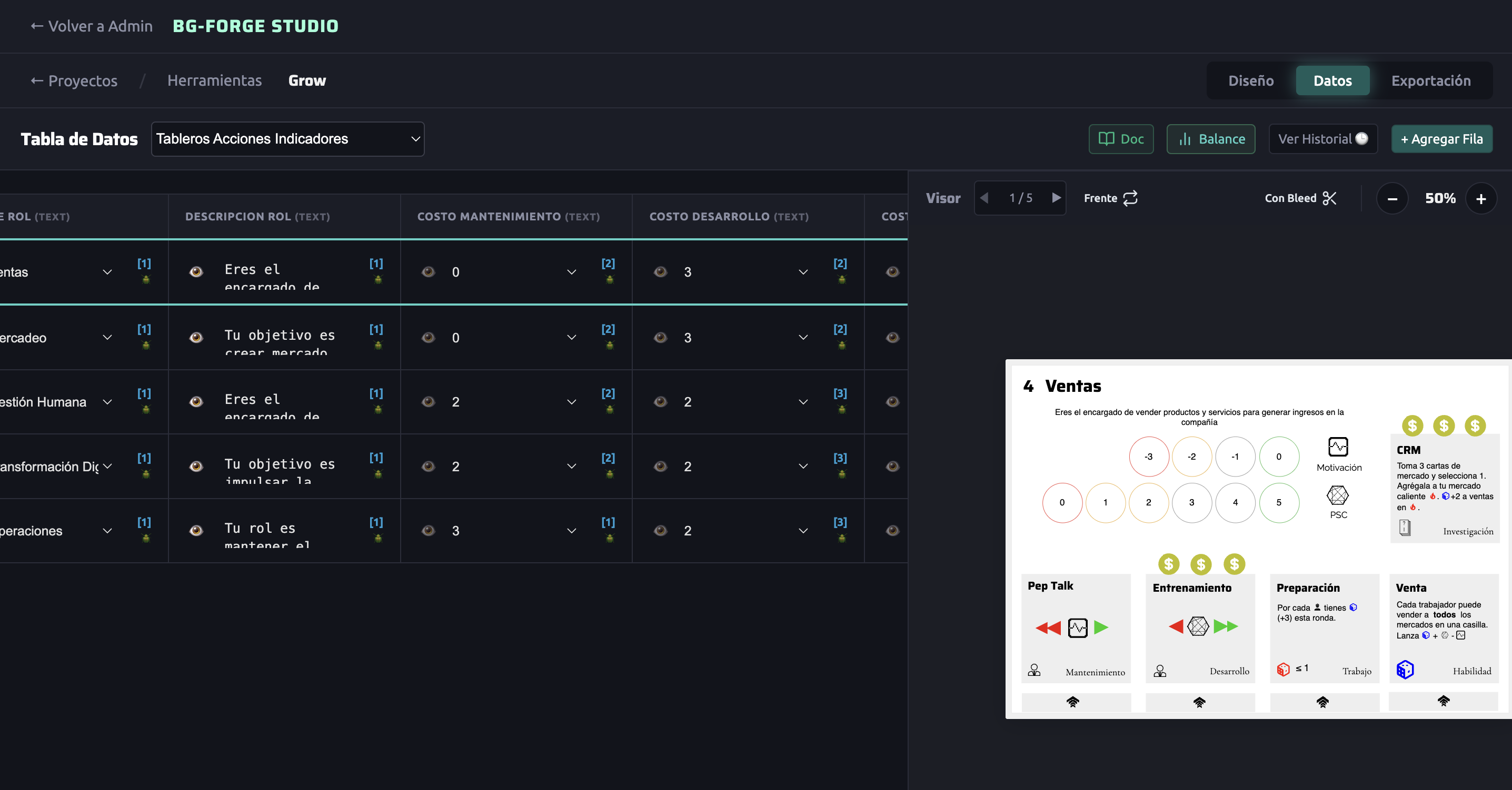BG-Forge Studio Interface Detail